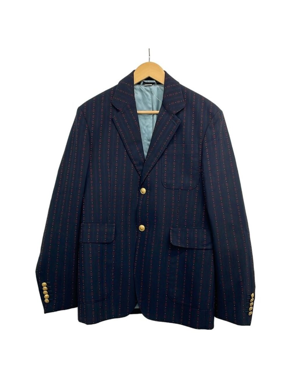 Gucci Jacket Dark Navy Red Embroidery 46